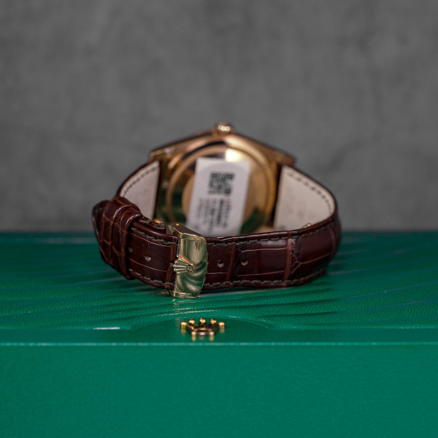 DAYDATE 36MM ROSEGOLD CHOCO DIAL LEATHER STRAP (2014)