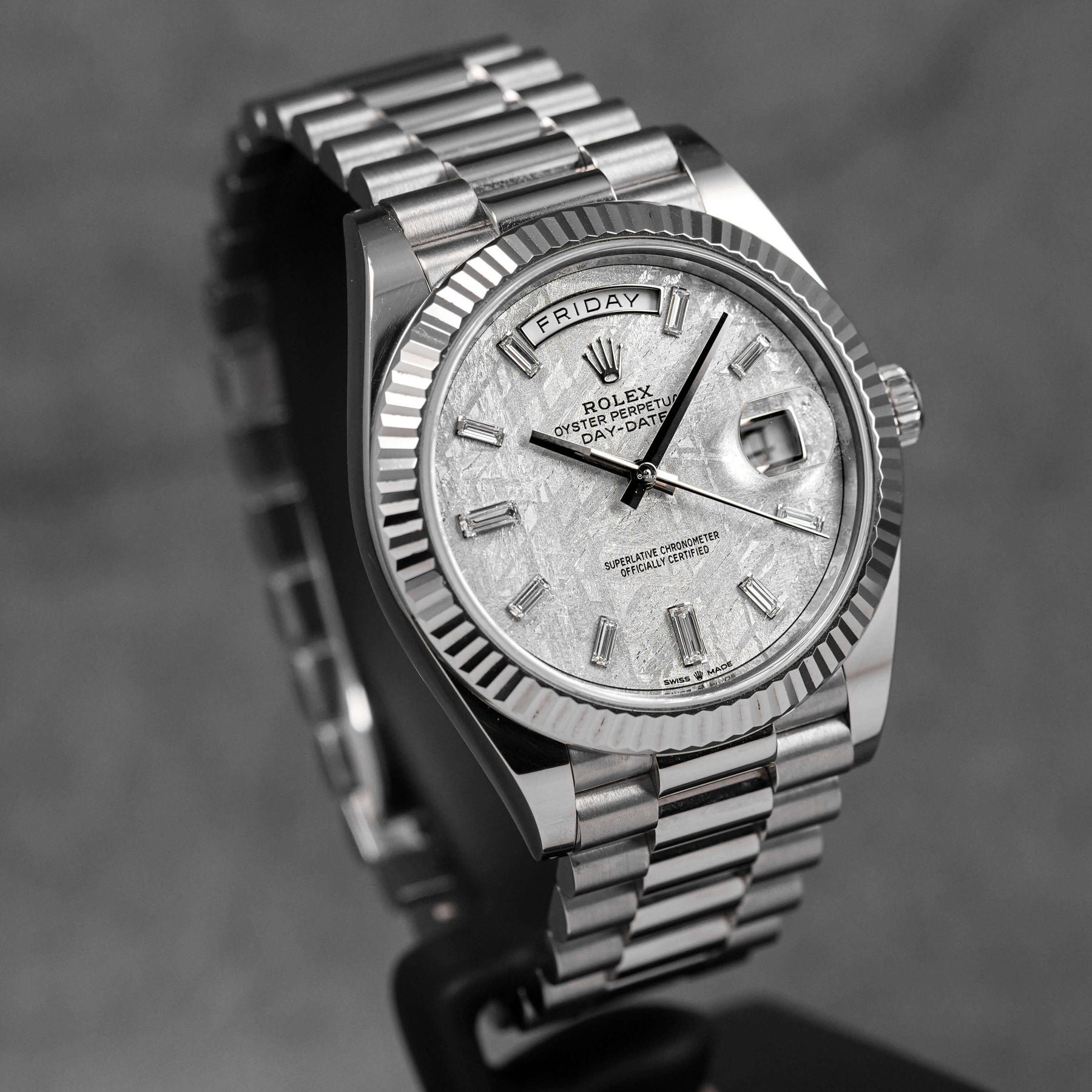 DAYDATE 40MM WHITEGOLD METEORITE DIAMOND DIAL (2019)