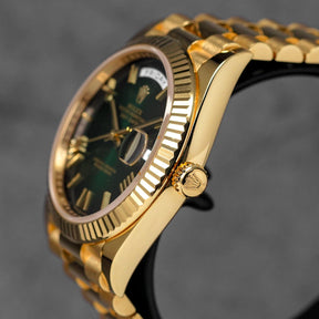 harga rolex daydate yellowgold green ombre indonesia
