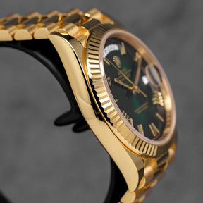 harga rolex daydate yellowgold green ombre indonesia