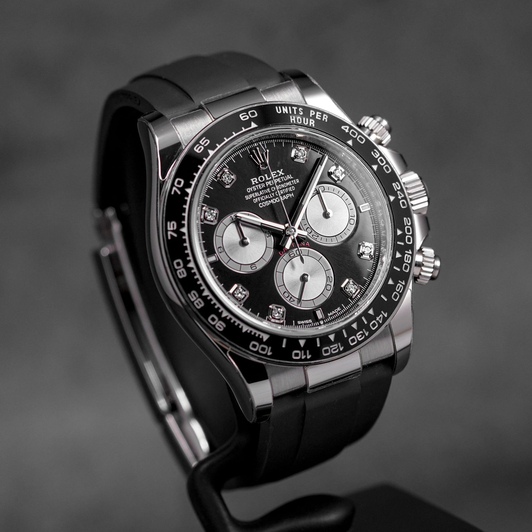 DAYTONA OYSTERFLEX WHITEGOLD BLACK DIAMOND DIAL RING BEZEL (2025)