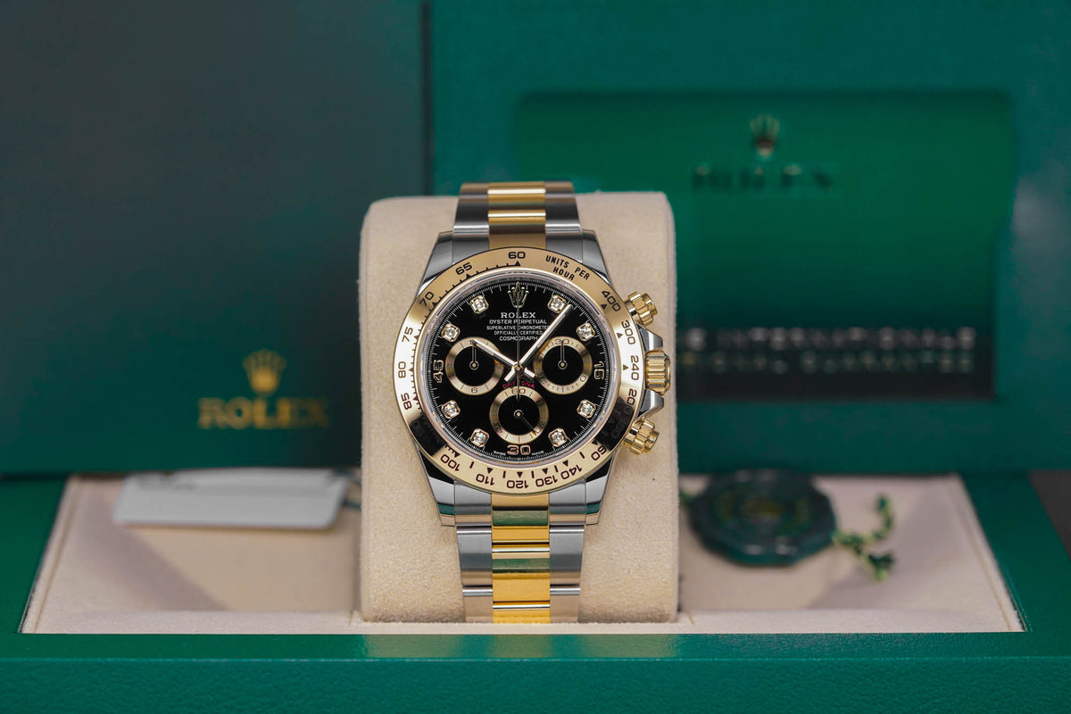DAYTONA TWOTONE YELLOWGOLD BLACK DIAMOND DIAL (2023)