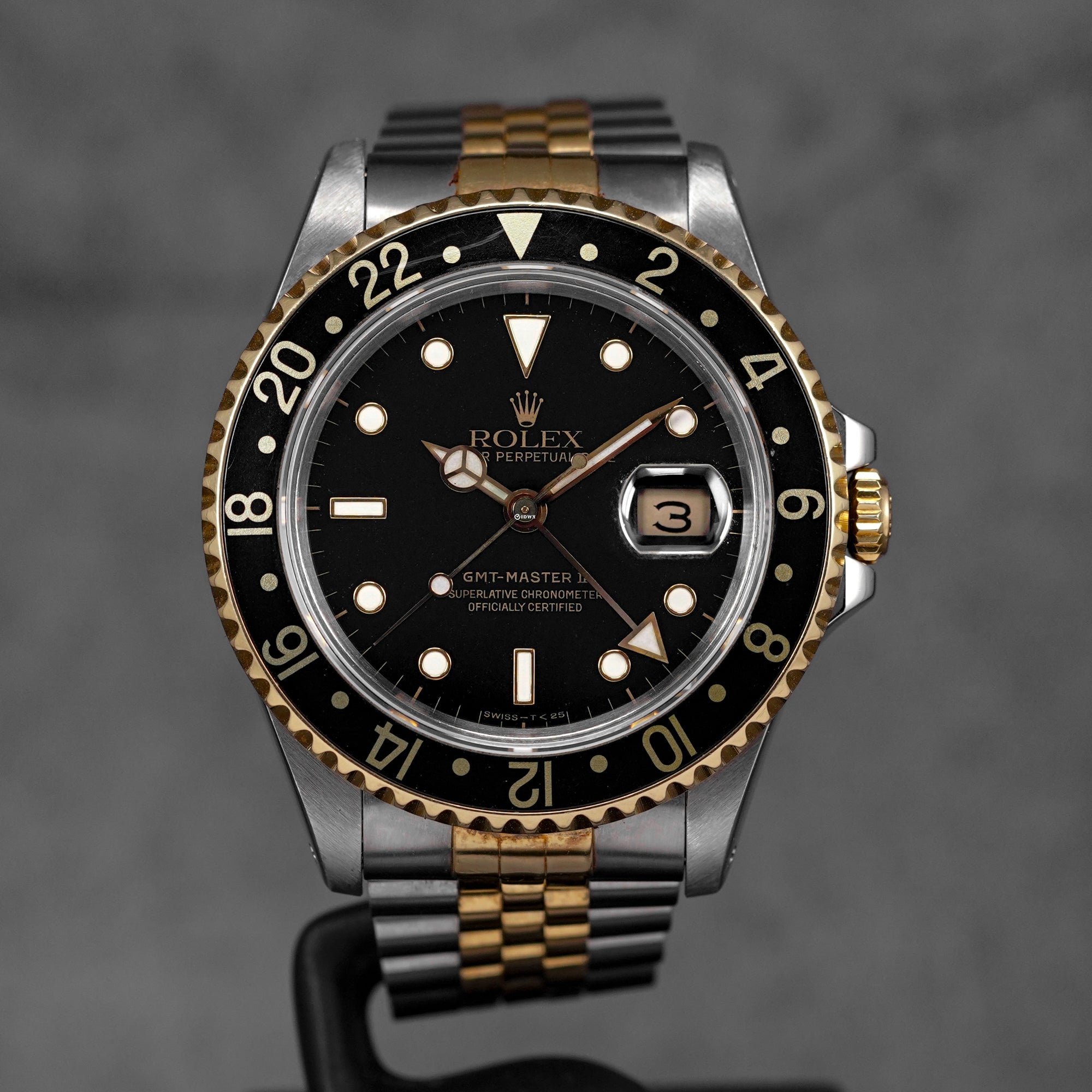 GMT MASTER-II 16713 TWOTONE YELLOWGOLD BLACK DIAL (WATCH ONLY)