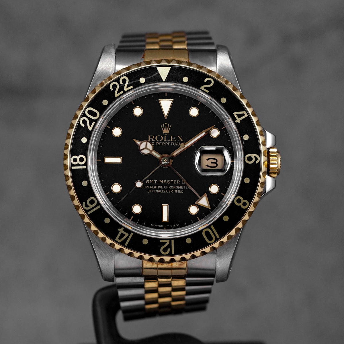 GMT MASTER-II 16713 TWOTONE YELLOWGOLD BLACK DIAL (WATCH ONLY)