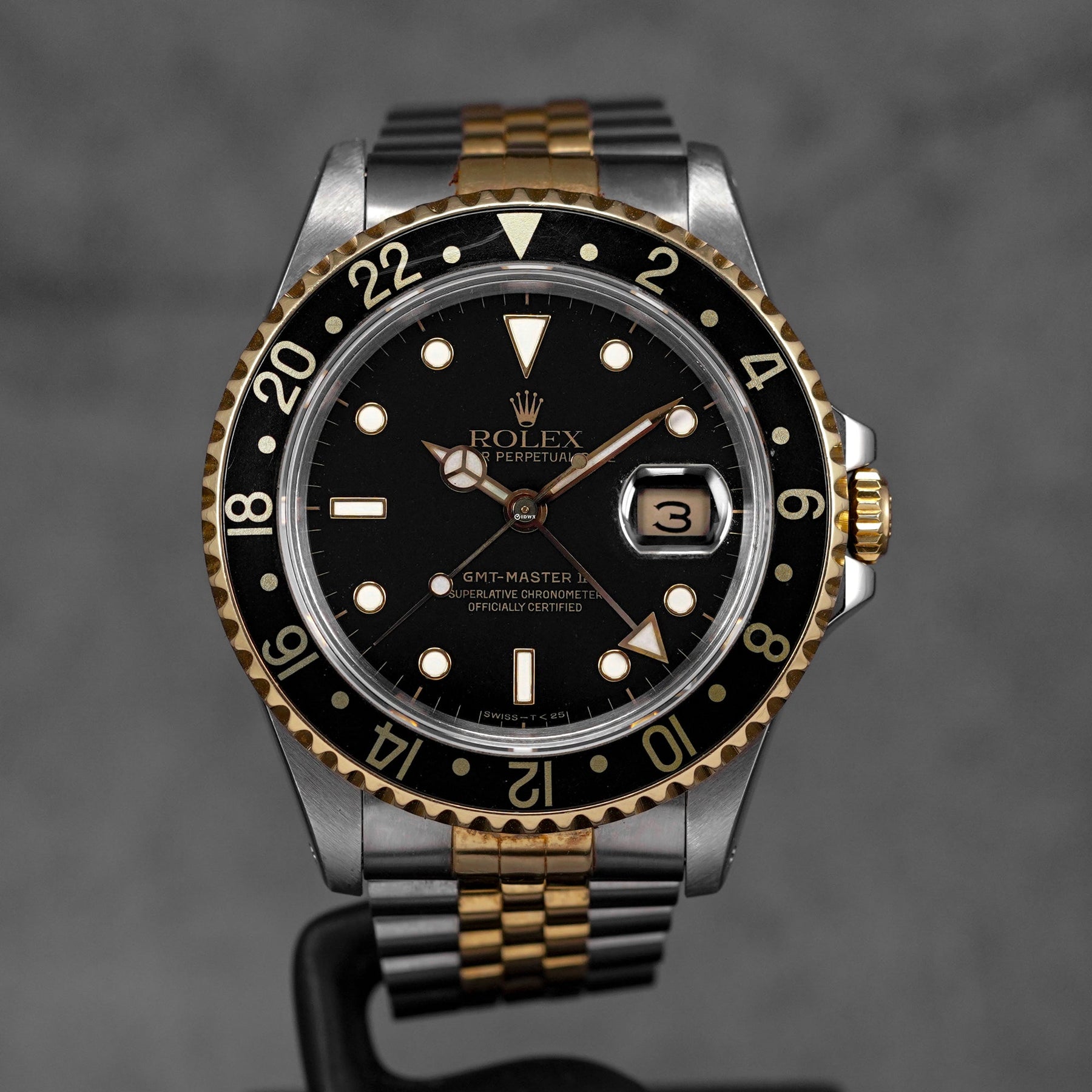 GMT MASTER-II 16713 TWOTONE YELLOWGOLD BLACK DIAL (WATCH ONLY)