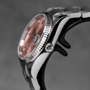 OYSTER PERPETUAL DATE 34MM PINK ARABIC DIAMOND DIAL (2019)