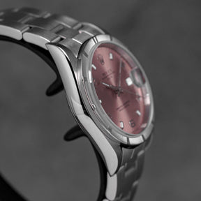 OYSTER PERPETUAL DATE 34MM 15210 ENGINE-TURNED BEZEL SALMON DIAL 'K SERIES' (WATCH ONLY)