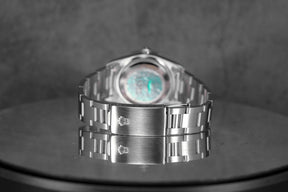 OYSTER PERPETUAL DATE 34MM 15210 ENGINE-TURNED BEZEL SALMON DIAL 'K SERIES' (WATCH ONLY)