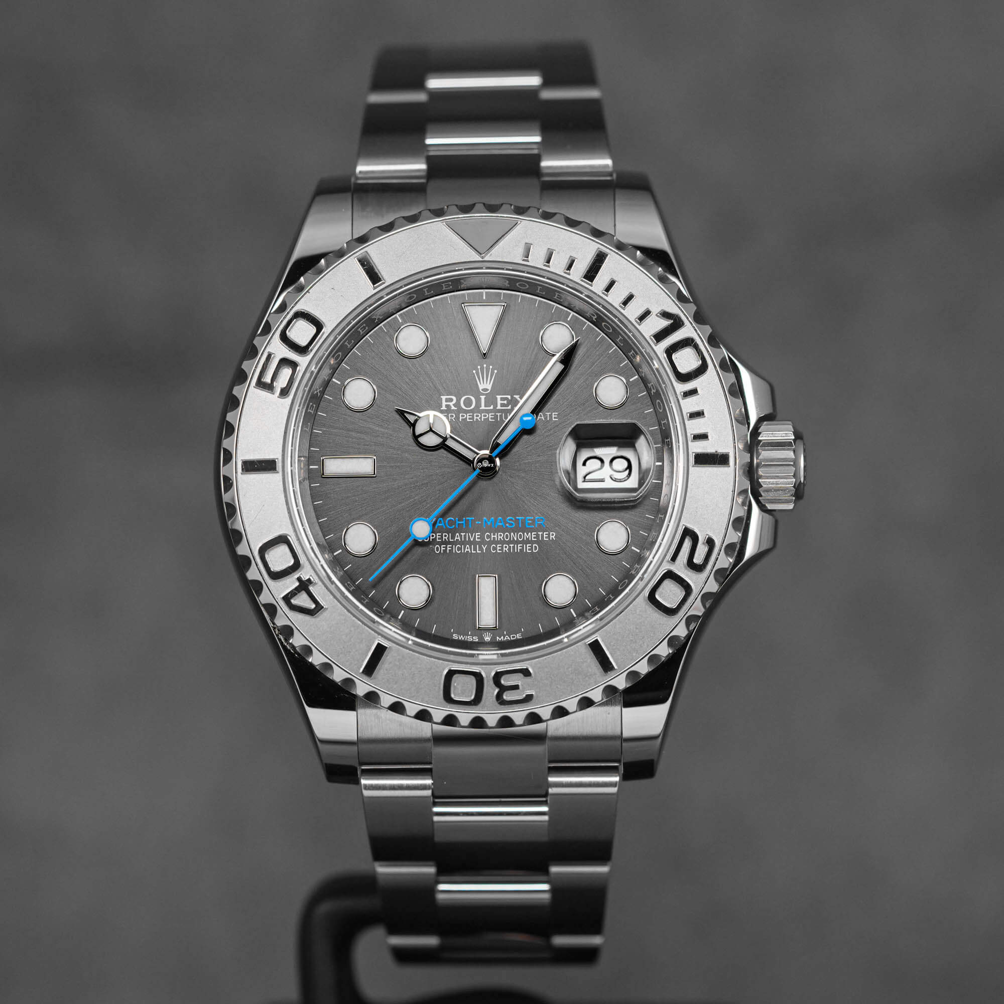 YACHT-MASTER 40MM RHODIUM DIAL PLATINUM BEZEL (2020)