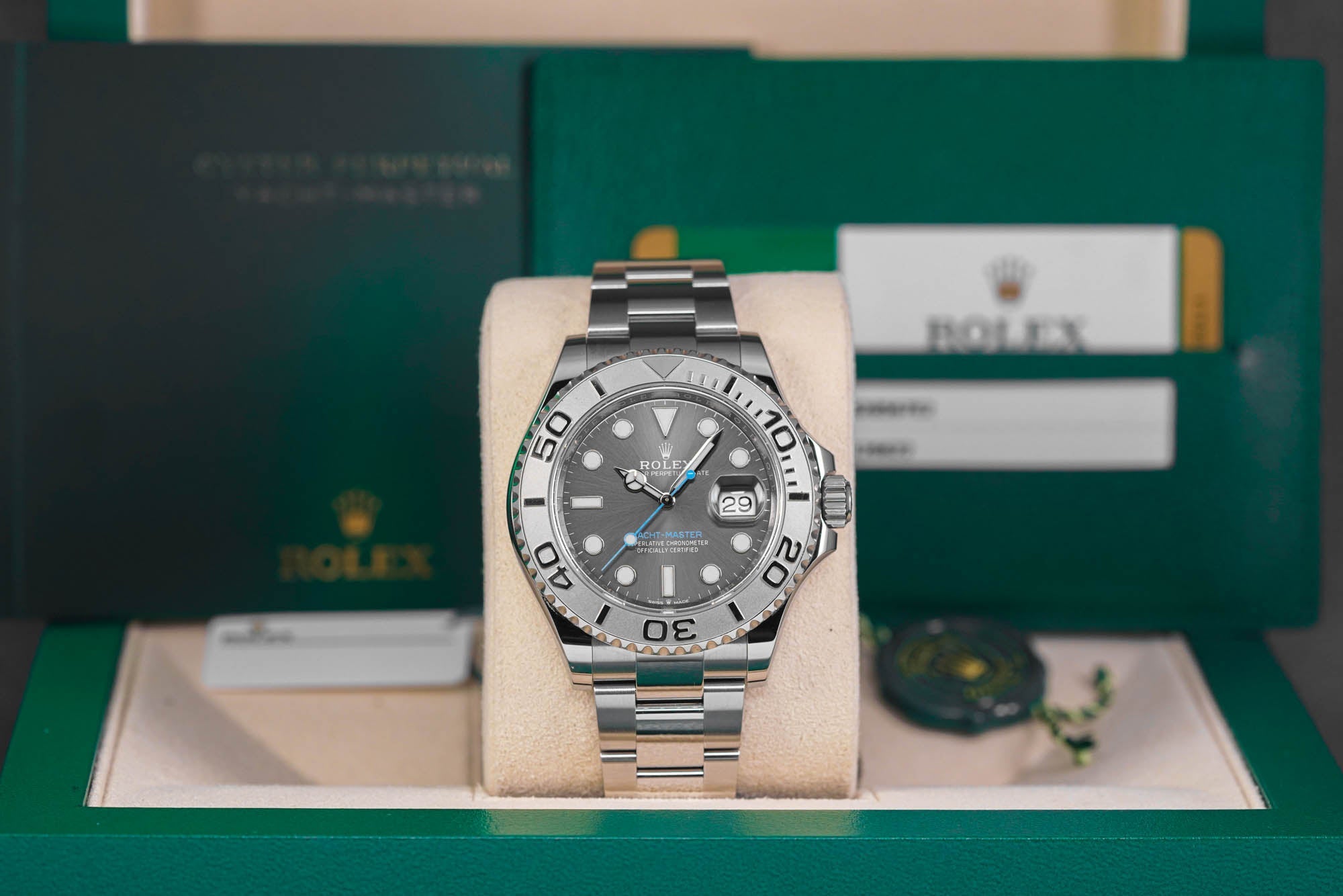 YACHT-MASTER 40MM RHODIUM DIAL PLATINUM BEZEL (2020)