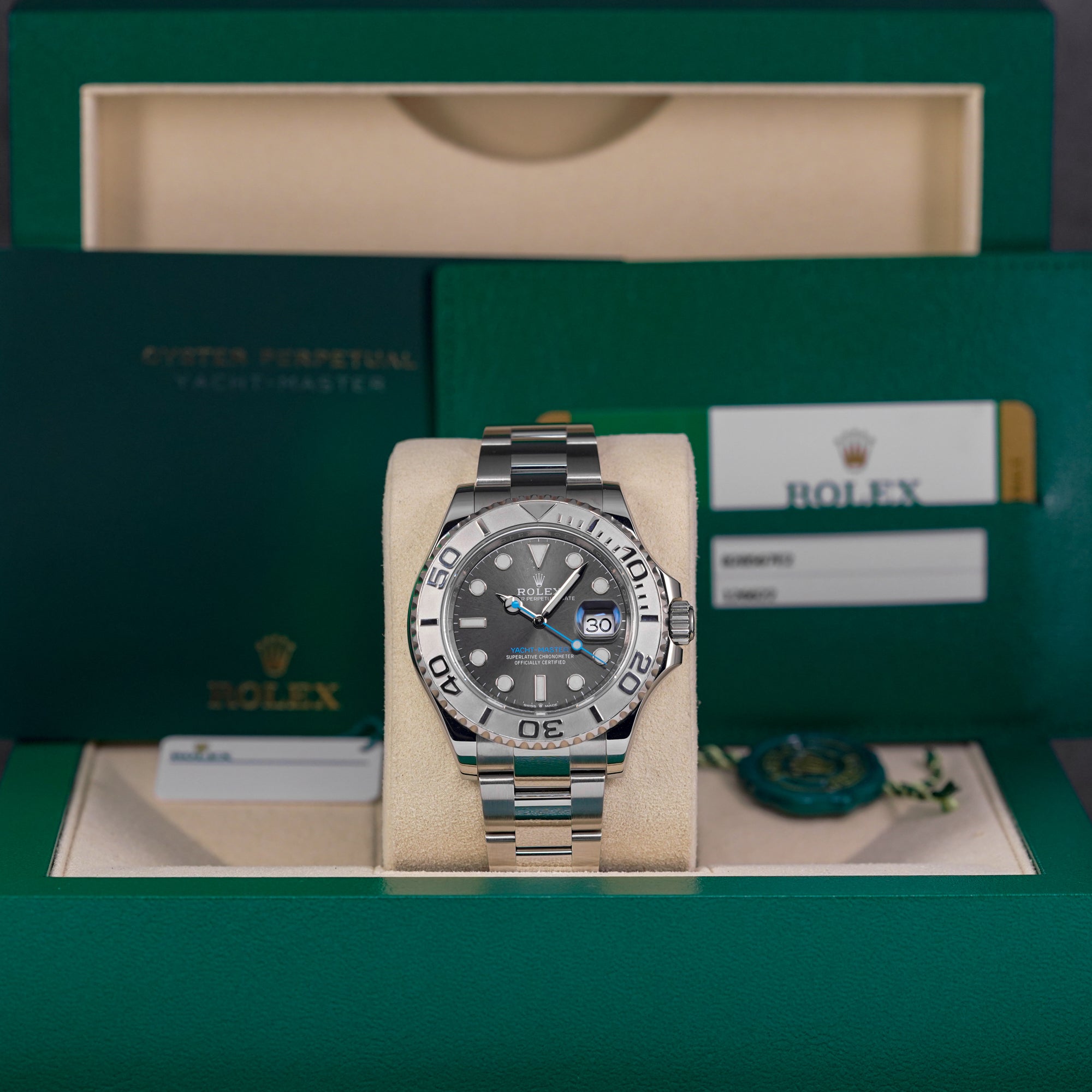 YACHT-MASTER 40MM RHODIUM DIAL PLATINUM BEZEL (2020)