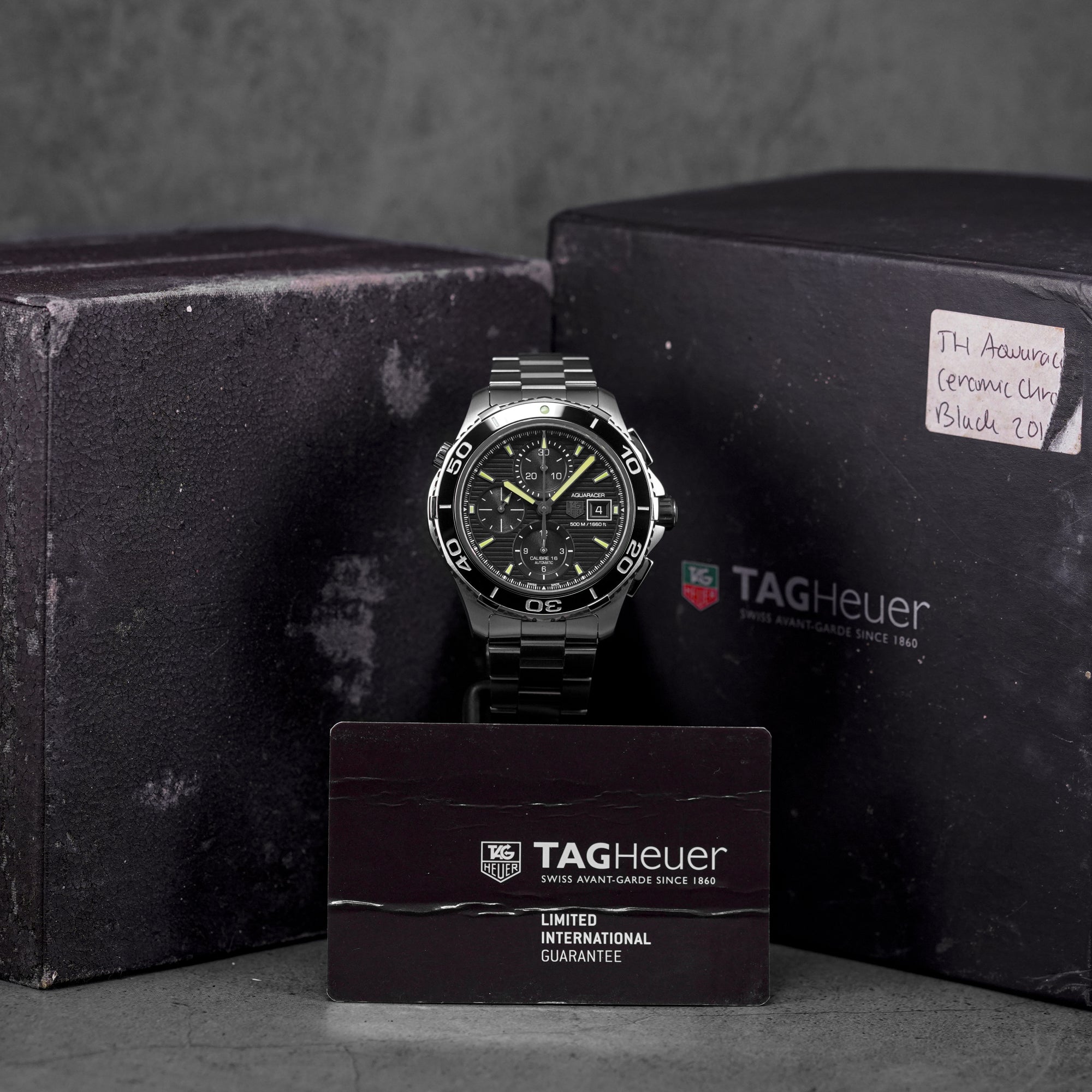 AQUARACER 500M CALIBRE 16 CHRONOGRAPH BLACK DIAL (2016)