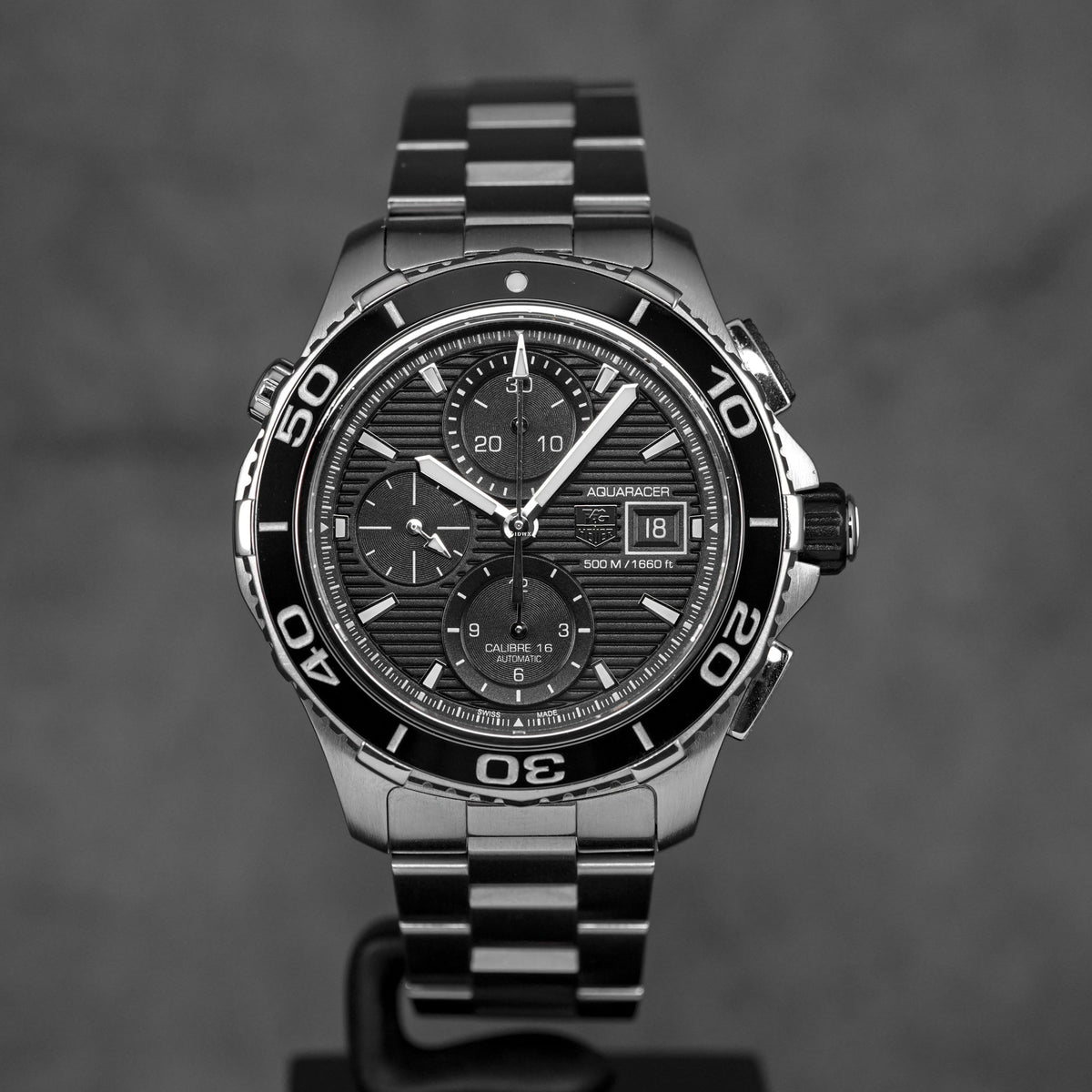 AQUARACER 500M CALIBRE 16 CHRONOGRAPH BLACK DIAL (2015)