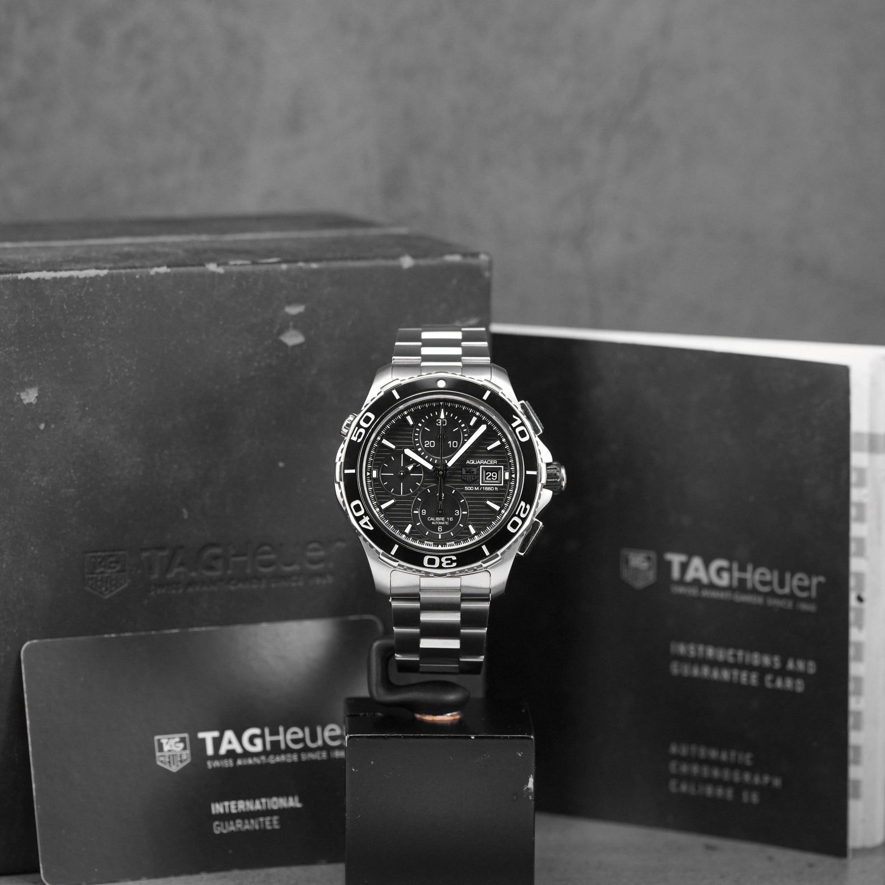 AQUARACER 500M CALIBRE 16 CHRONOGRAPH BLACK DIAL (2015)
