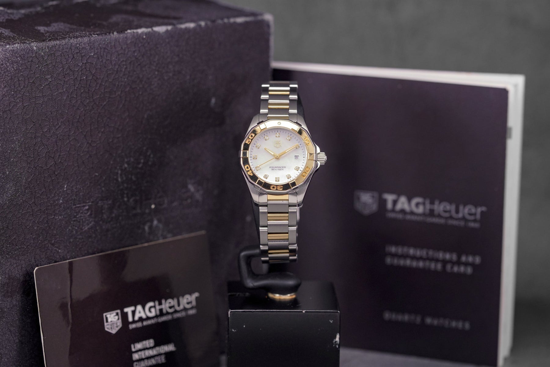 AQUARACER LADY 27MM TWOTONE YELLOWGOLD MOP DIAMOND DIAL (2015)