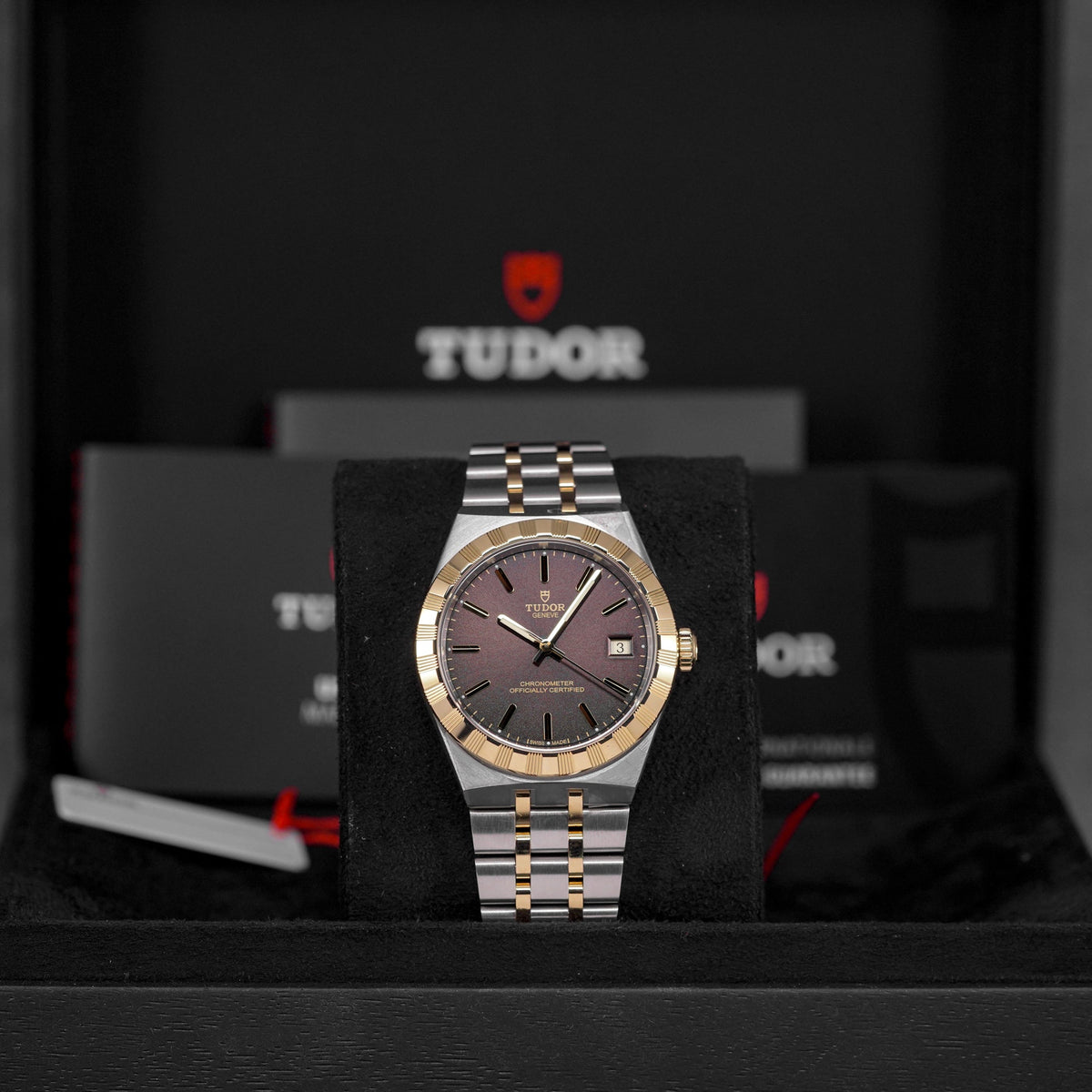 tudor royal 36 yellowgold brown