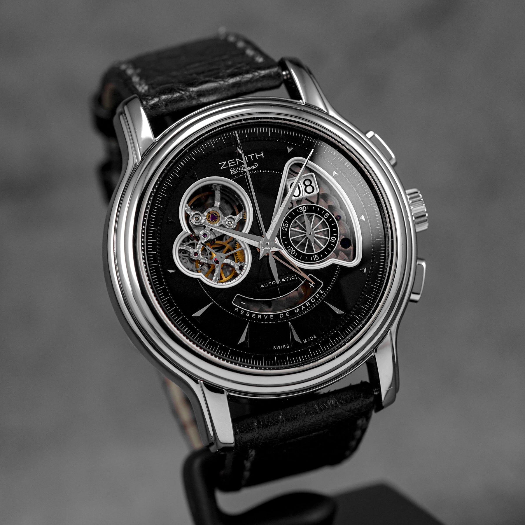 harga zenith chrono open grande date black