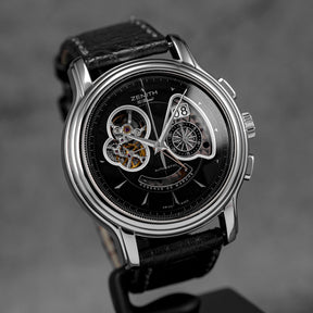 harga zenith chrono open grande date black