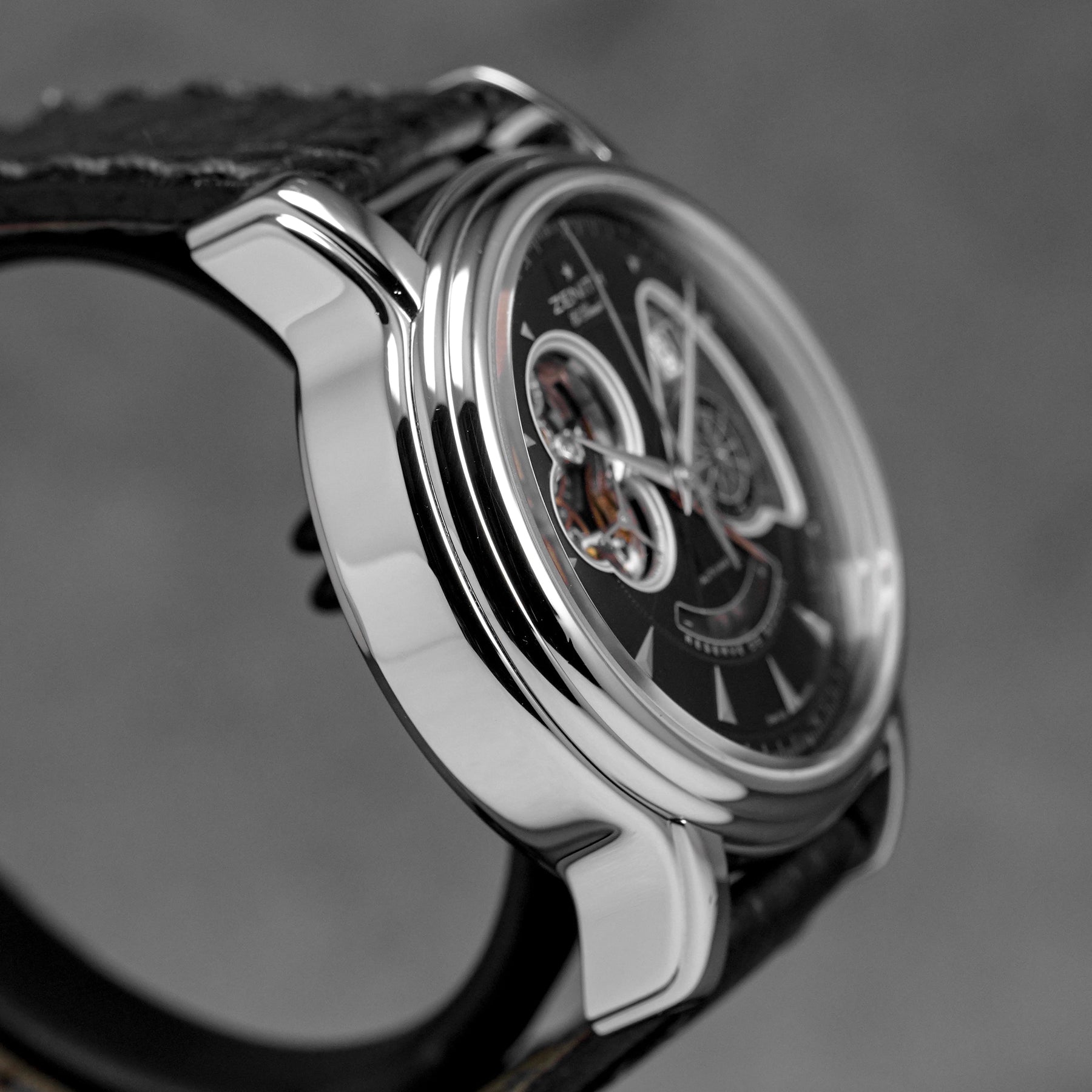 harga zenith chrono open grande date black