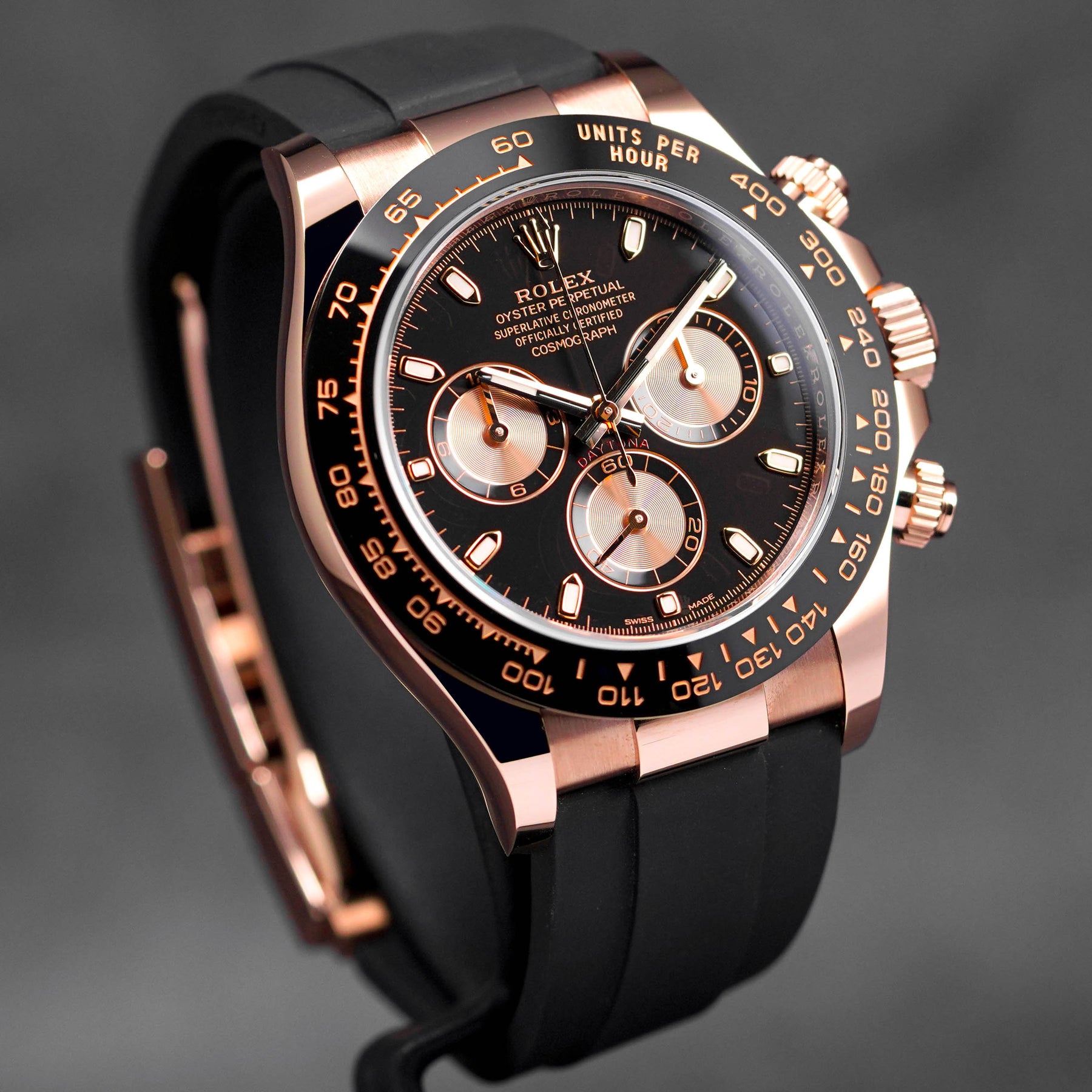 Rolex Daytona Oysterflex Rosegold Black