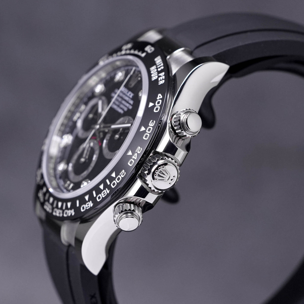 Rolex Daytona Oysterflex Whitegold Black Diamond