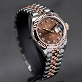 Rolex Datejust 28 Rosegold Choco Diamond