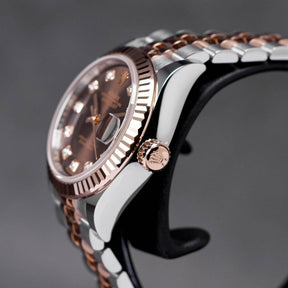 Rolex Datejust 28 Rosegold Choco Diamond