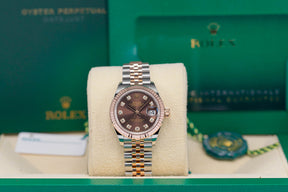 Rolex Datejust 28 Rosegold Choco Diamond