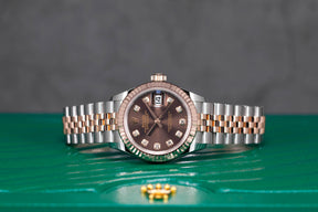 Rolex Datejust 28 Rosegold Choco Diamond