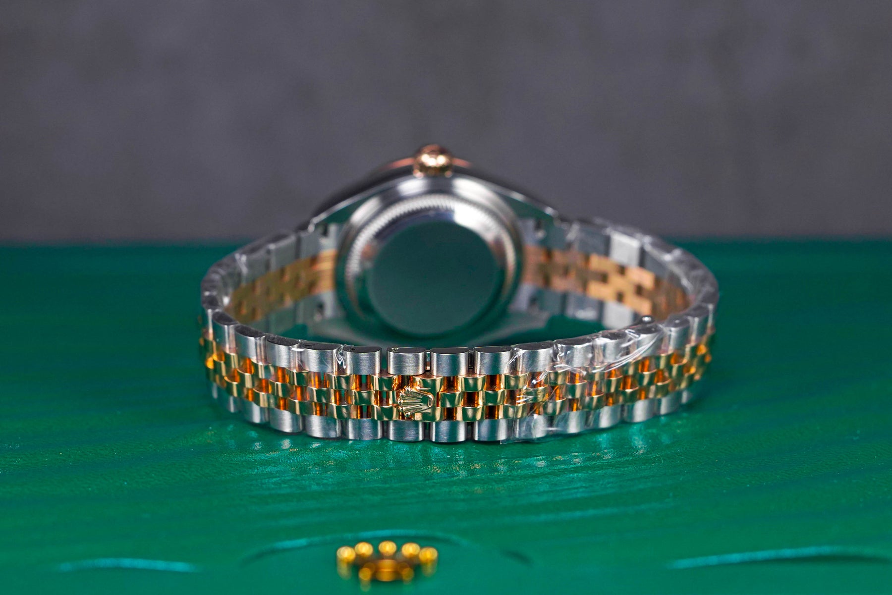 DATEJUST 28MM TWOTONE ROSEGOLD GREEN DIAMOND DIAL DIAMOND RING (2019)
