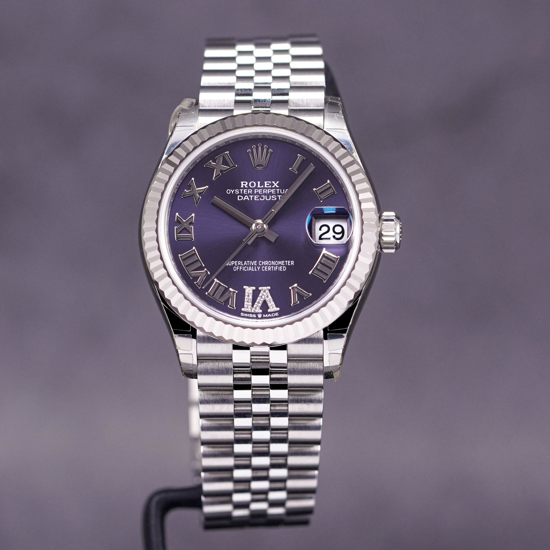 Rolex Datejust Purple Roman Diamond on VI