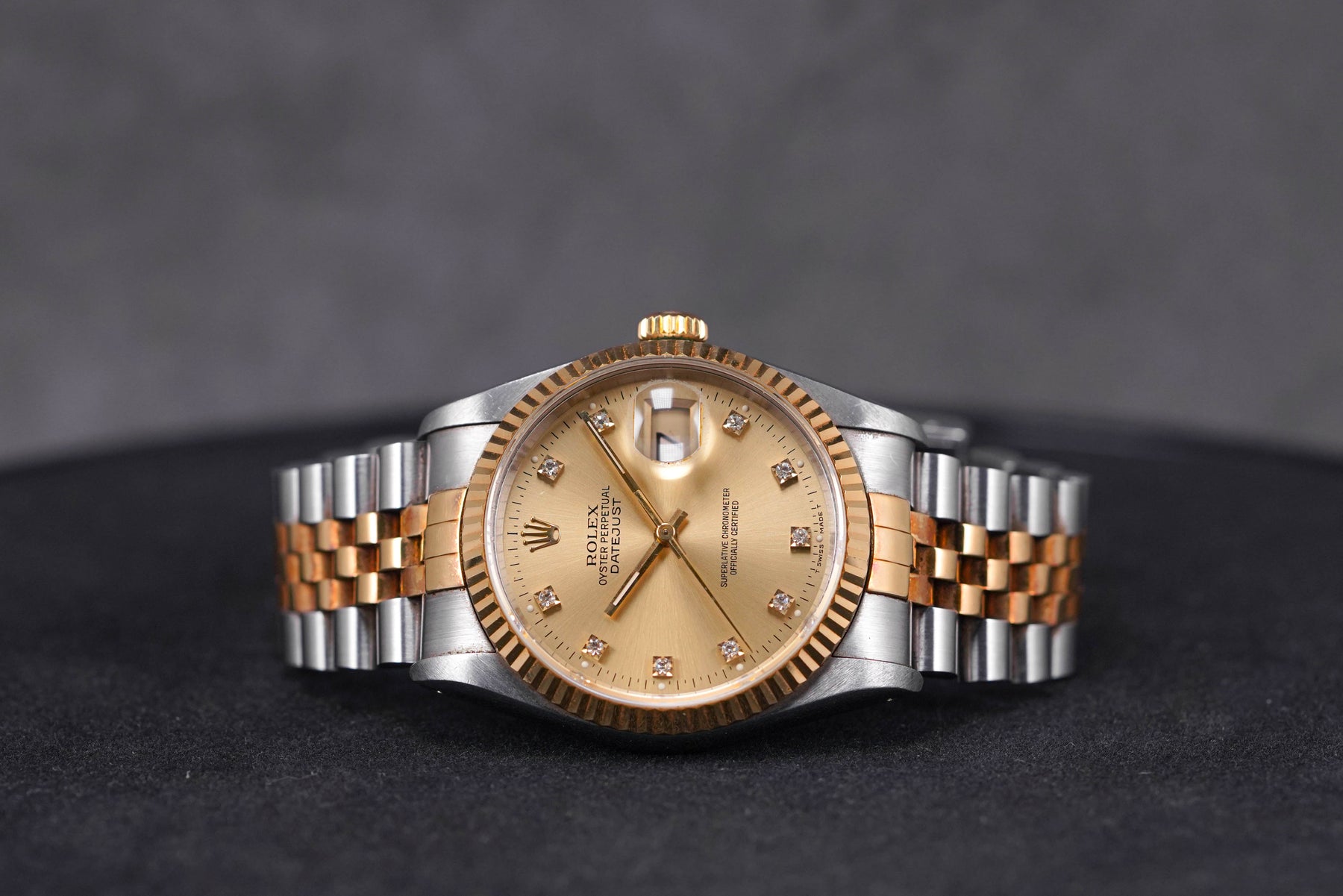 DATEJUST 36MM 16233 TWOTONE YELLOWGOLD CHAMPAGNE DIAMOND DIAL 'E SERIES' (WATCH ONLY)