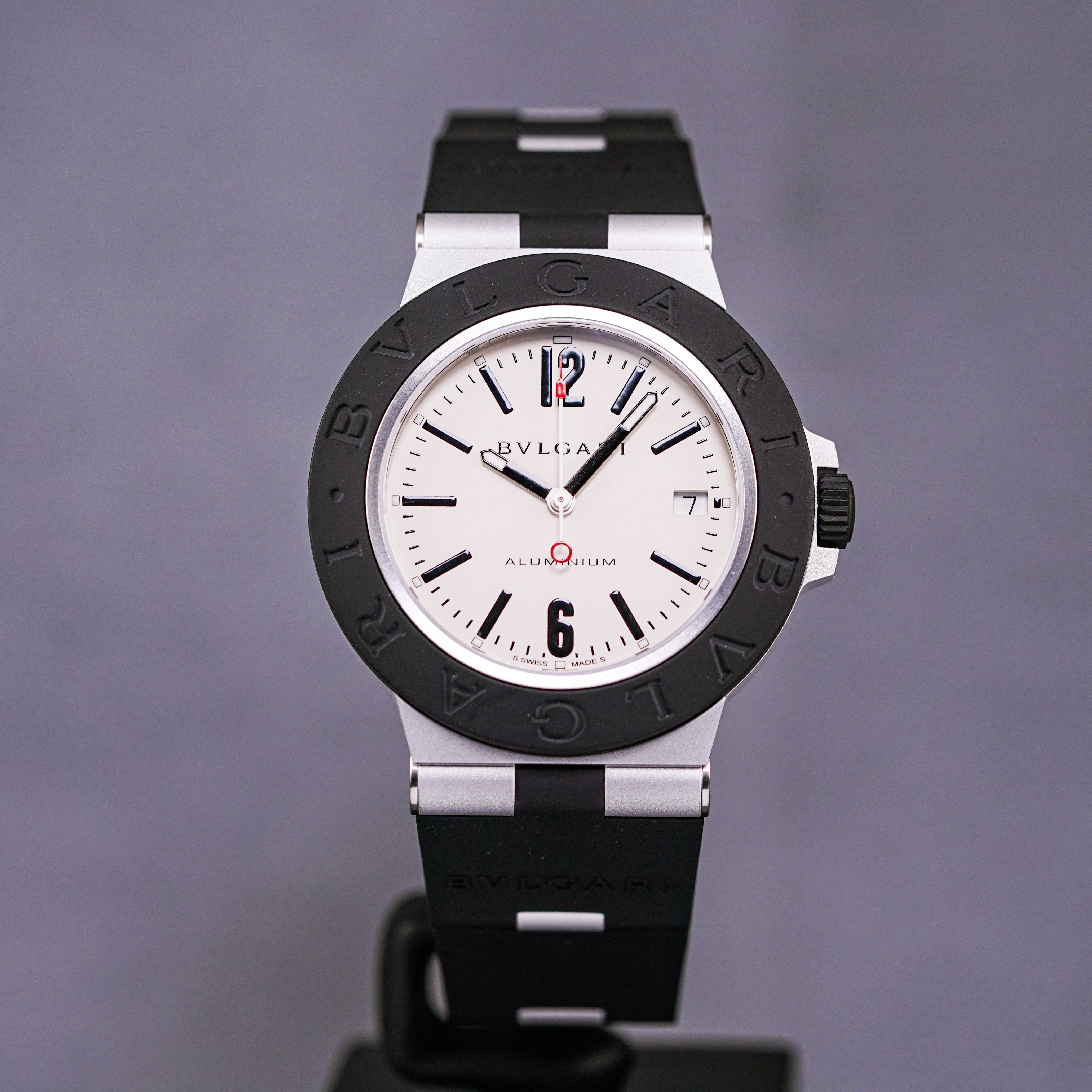 JAM TANGAN BVLGARI ALUMUNIUM 40MM WHITE DIAL OMNILUXE