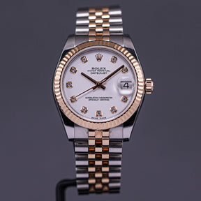 DATEJUST TWOTONE ROSEGOLD WHITE DIAMOND DIAL (2013)