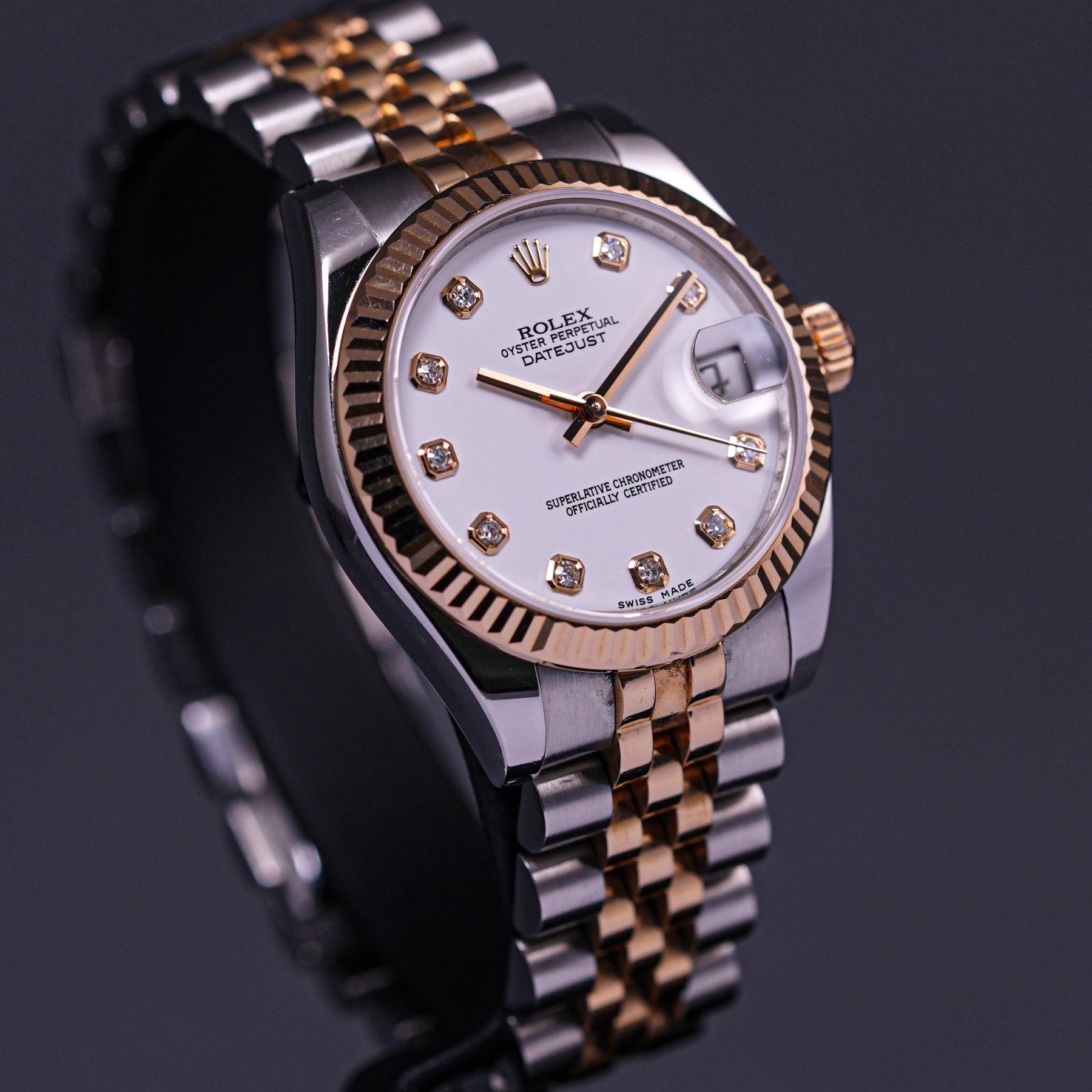 DATEJUST TWOTONE ROSEGOLD WHITE DIAMOND DIAL (2013)