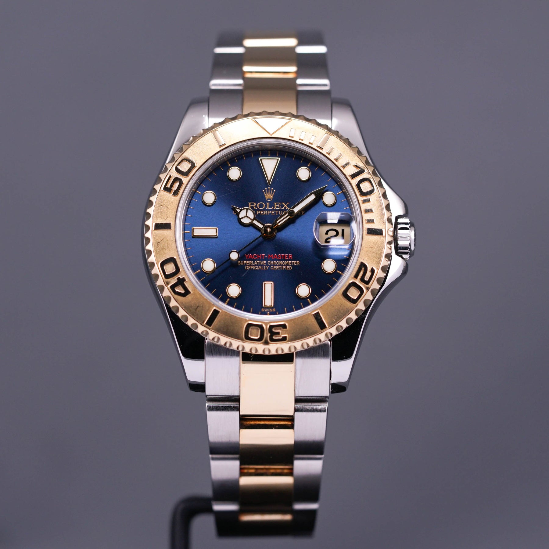 Rolex Yachtmaster Twotone Rosegold Blue Dial