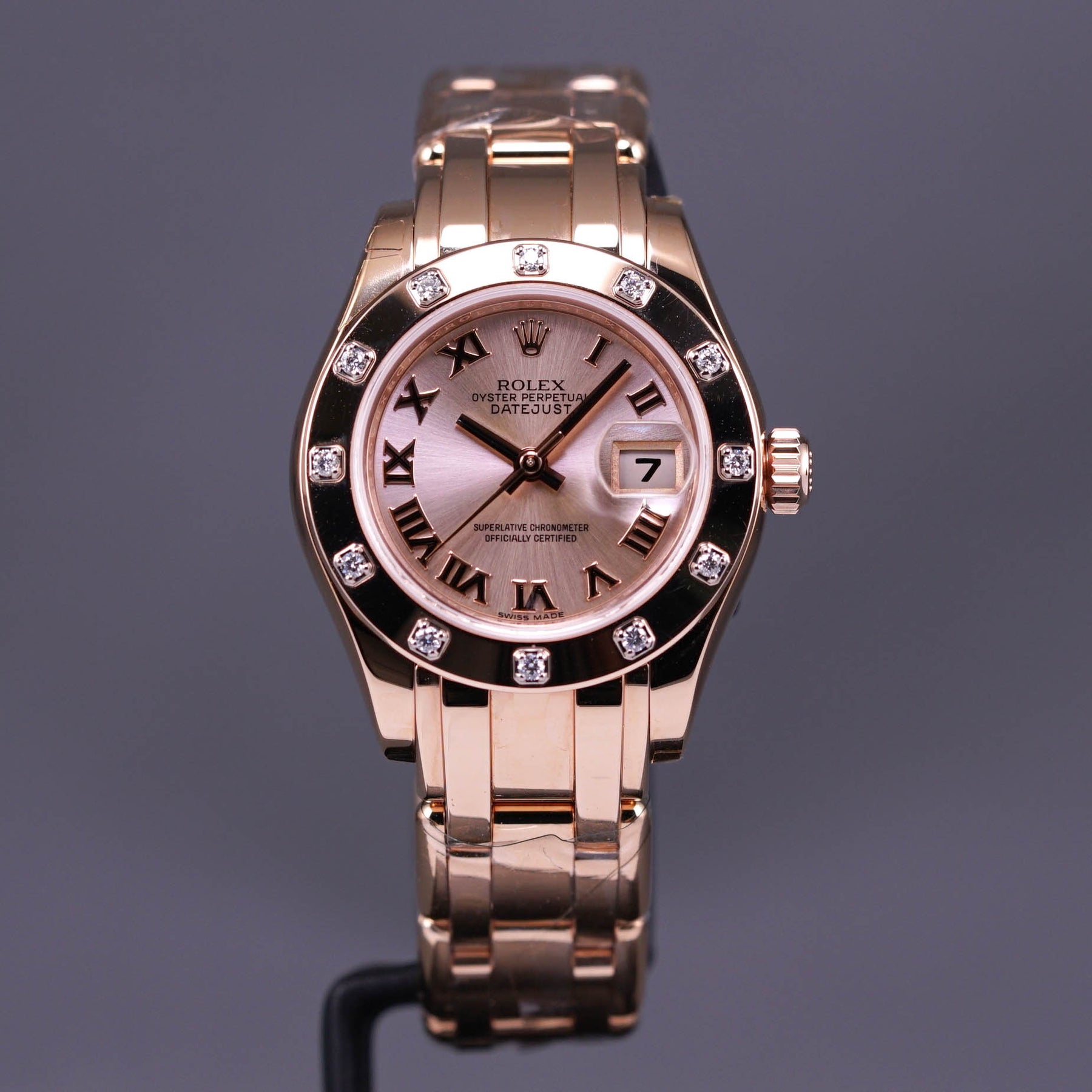 JAM TANGAN ROLEX DATEJUST PEARLMASTER ROSEGOLD PINK ROMAN DIAL