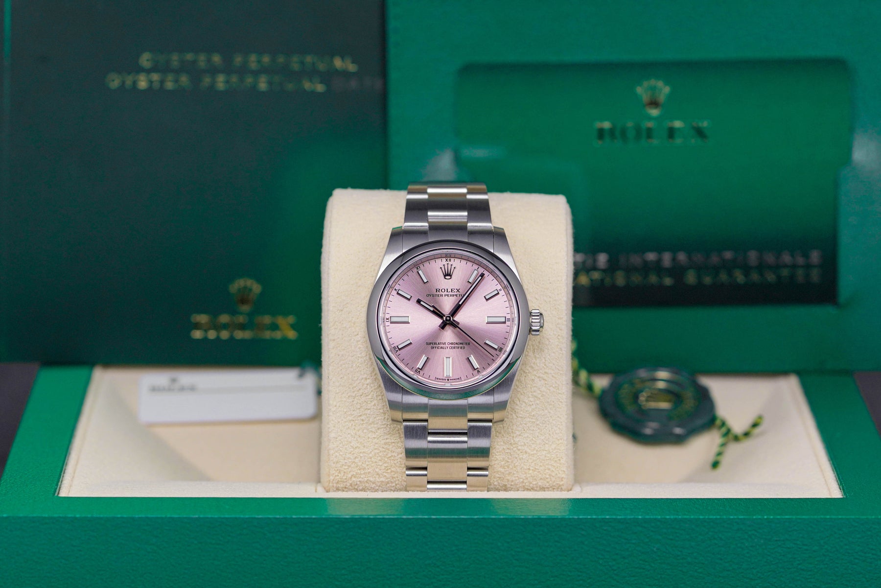 Rolex Oyster Perpetual 34mm Pink Dial 124200