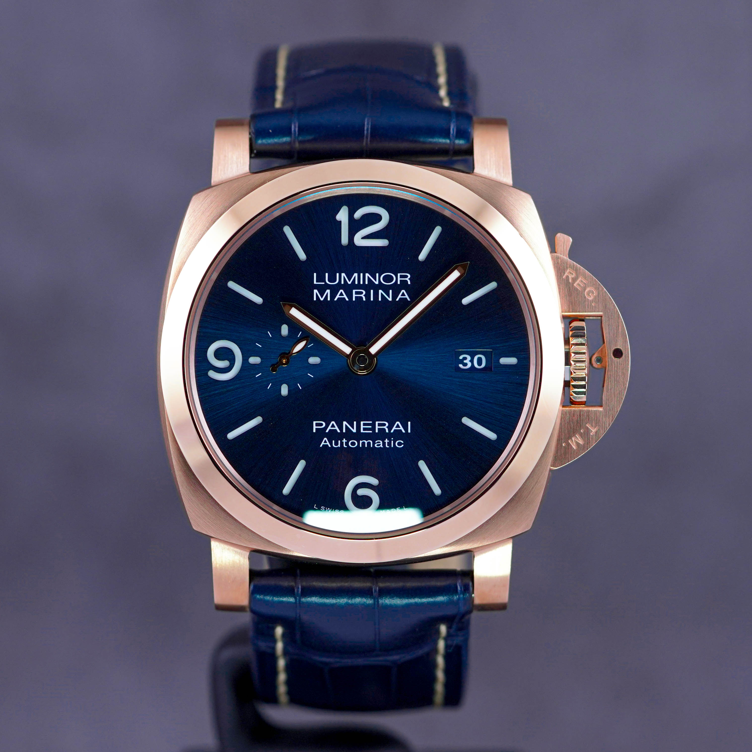 JAM TANGAN PANERAI LUMINOR MARINA GOLDTECH SOLE BLU ROSEGOLD 2022