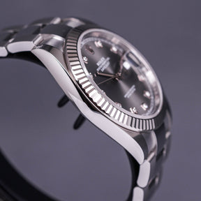 DATEJUST 41MM FLUTED OYSTER RHODIUM DIAL (2022)