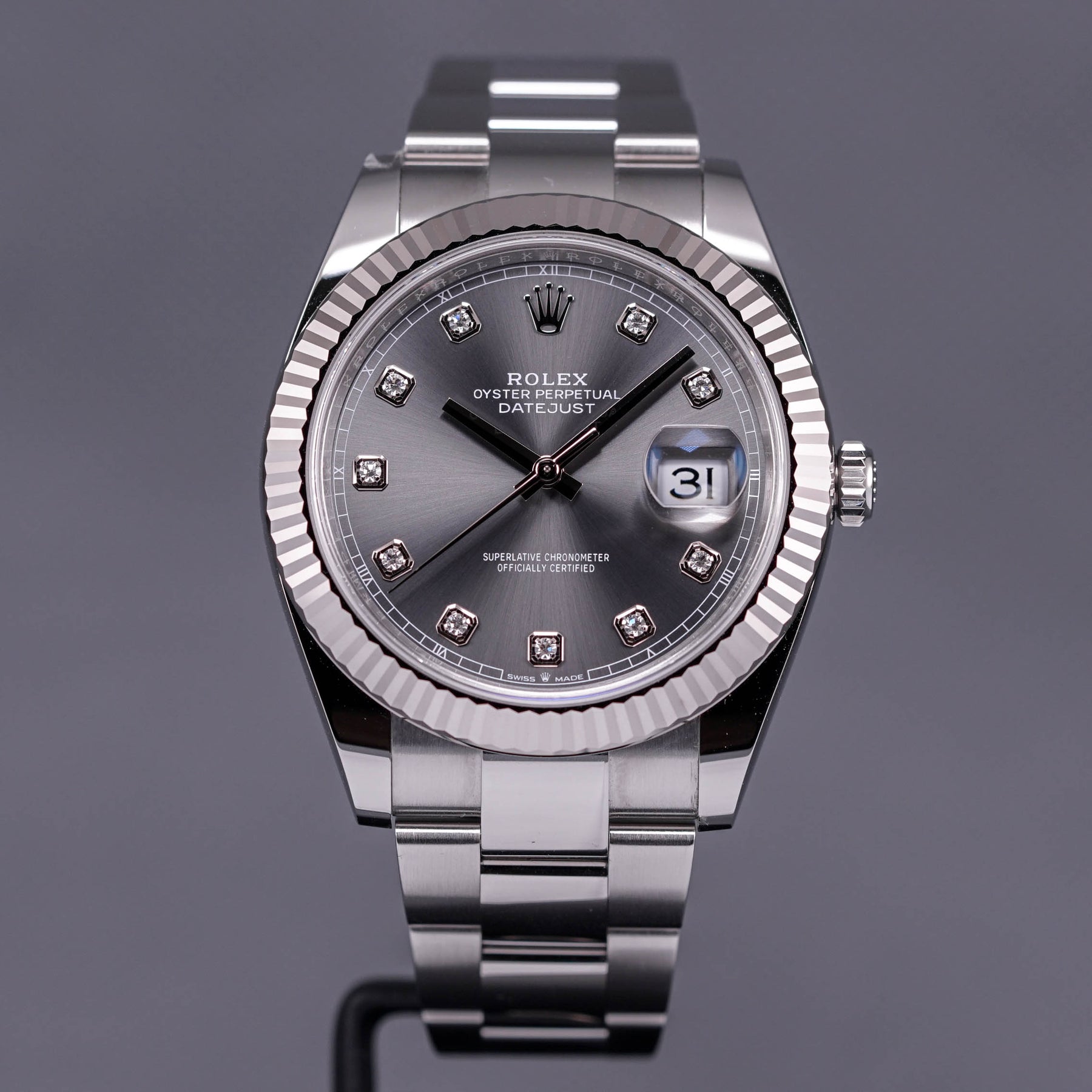 DATEJUST 41MM FLUTED OYSTER RHODIUM DIAL (2022)