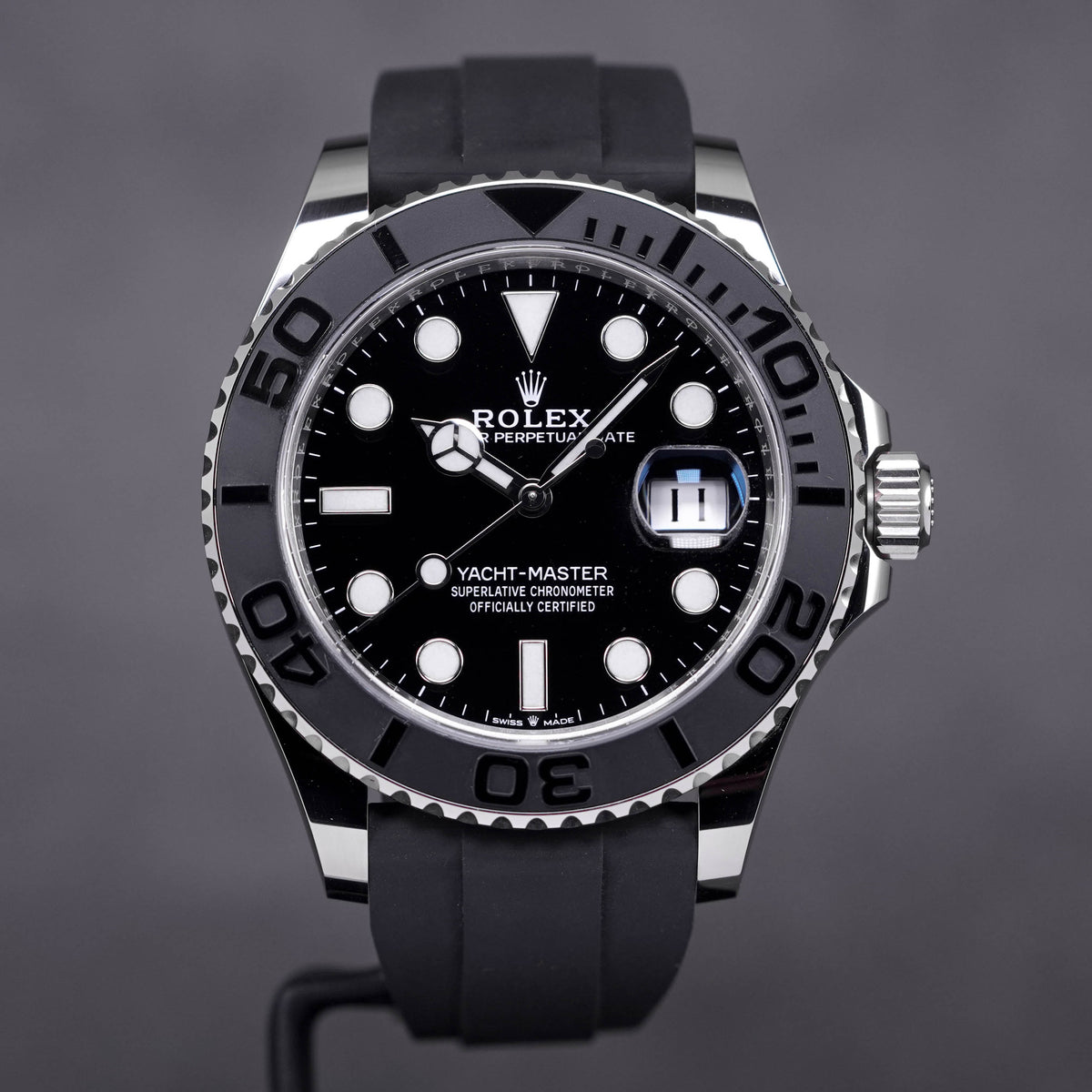 ROLEX YACHT-MASTER OYSTERFLEX WHITEGOLD BLACK